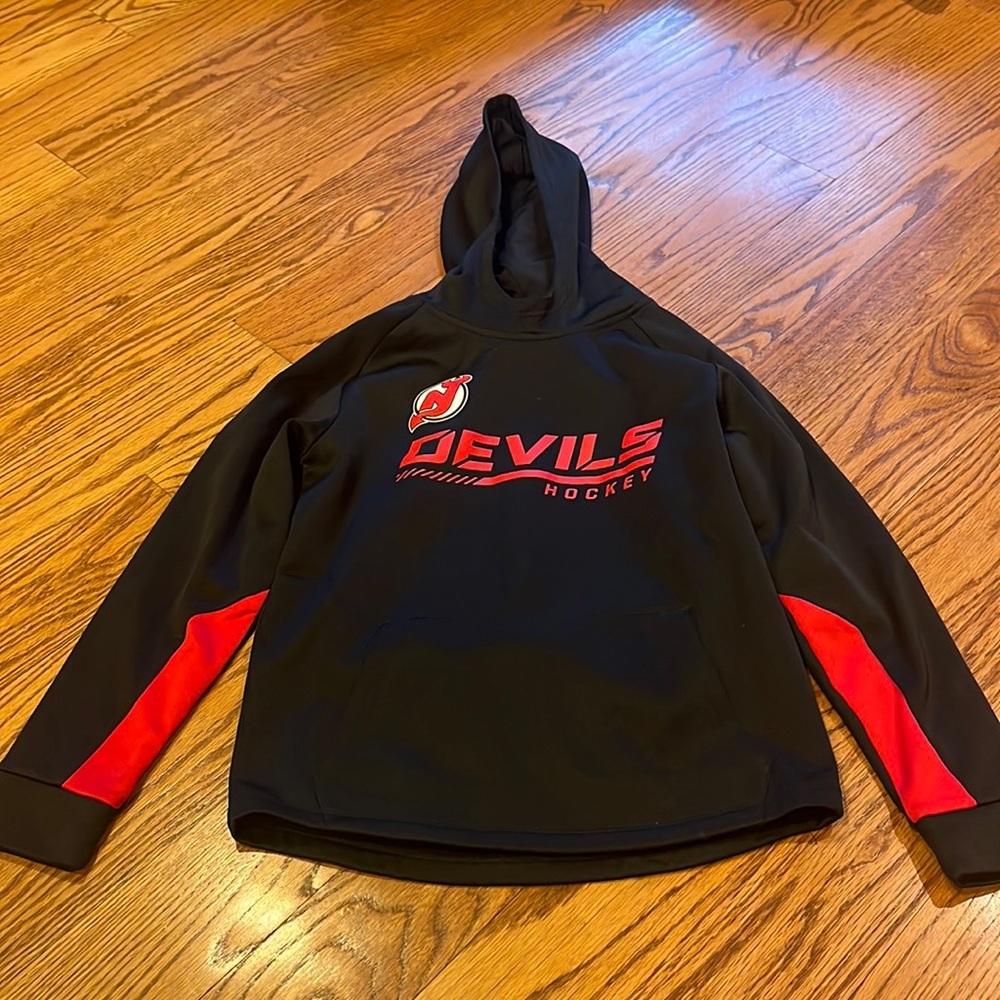Fanatics NHL Boy’s Black NJ Devils Hoodie Size M 10/12